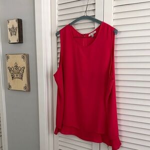 Red sleeveless top